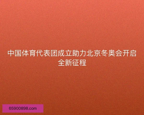 中国体育代表团成立助力北京冬奥会开启全新征程